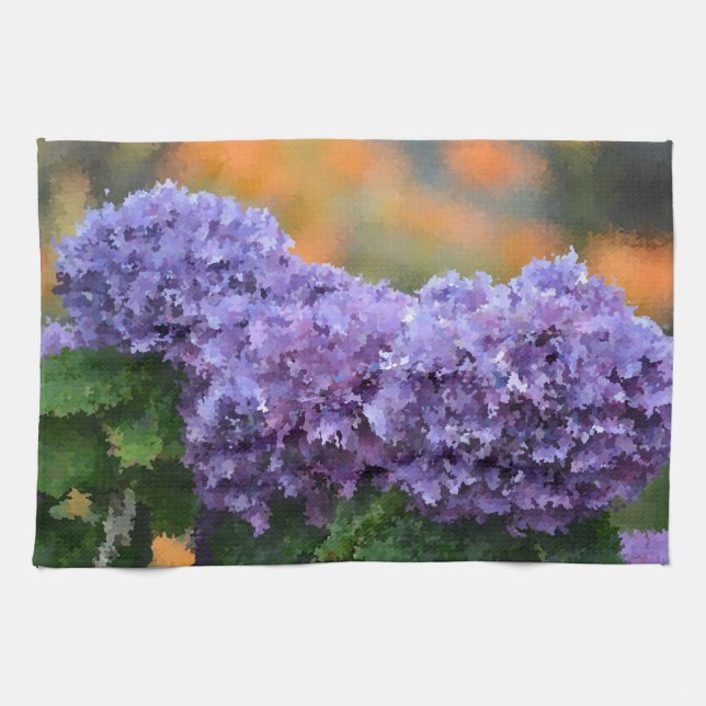 Impressionistisches Hydrangea-Geschirrtuch Küchentuch (Horizontal)