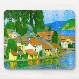 Impressionistisches Mittelmeer-Dorf am Meer   Mousepad