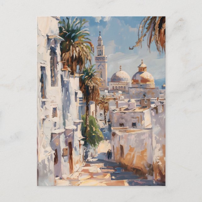 Impressionistisches Motiv von Tunis Postkarte (Vorderseite)