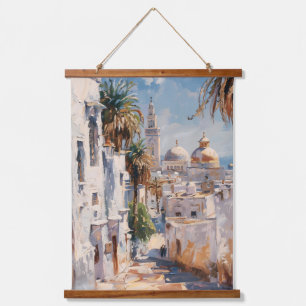 Impressionistisches Motiv von Tunis Wandteppich Mit Holzrahmen