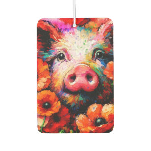 Impressionistisches Schweinefieber in Roter Mohn-B Autolufterfrischer