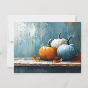 Impressionistisches Trio von Pumpkins über Rustika Postkarte