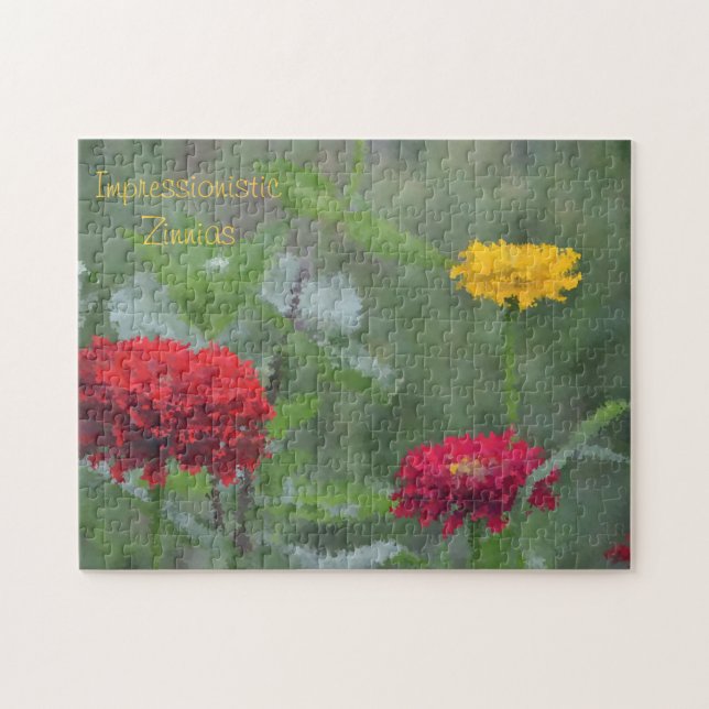 Impressionistisches Zinnia großes Puzzle (Horizontal)
