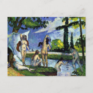 Impressionistmalerei von Cezanne Badegästen im Postkarte