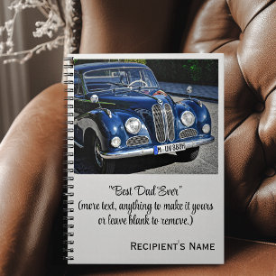 Impressive blaue antike Auto, Vatertagsspirale Notizblock