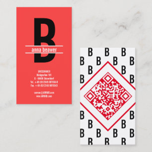Impressive, fette QR-Visitenkarte für Monogramm Visitenkarte
