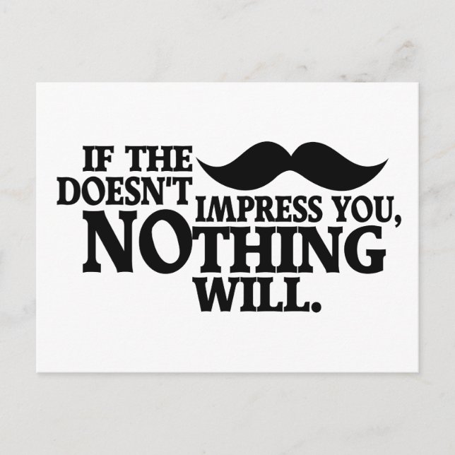 Impressive Mustache benutzerdefinierte Farbe Postk Postkarte (Vorderseite)