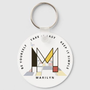 Impressive Neoplastik Art Monogram. Buchstabe M Schlüsselanhänger