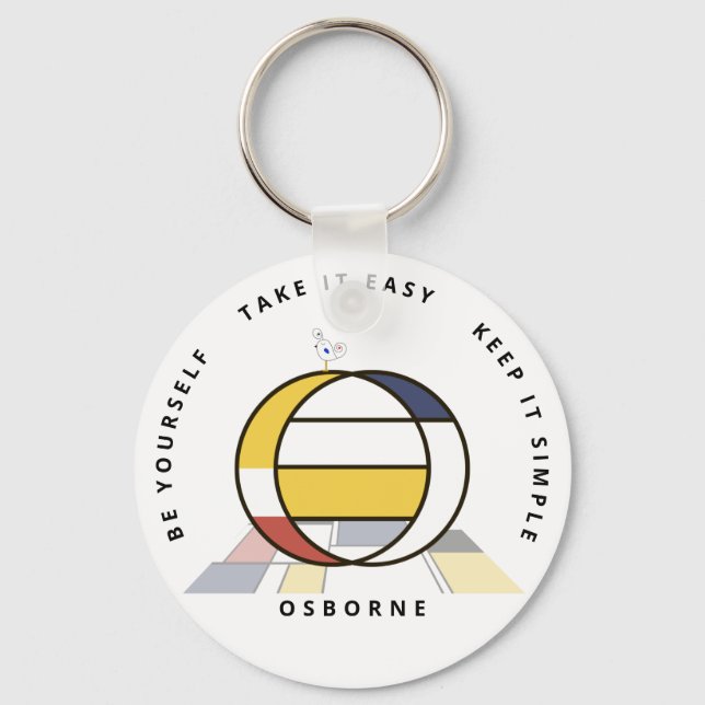 Impressive Neoplastik Art Monogram. Buchstabe O Schlüsselanhänger (Vorderseite)