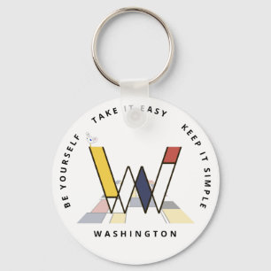 Impressive Neoplastik Art Monogram. Buchstabe W Schlüsselanhänger