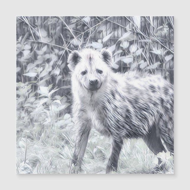 Impressives Tier - hyena Magnetkarte (Vorderseite)