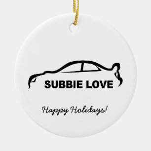 Impreza WTI-Schwarzes "subbie Liebe" Silhouette Keramikornament