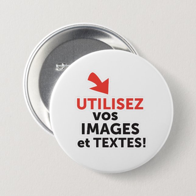 Imprimer vos designs en ligne DIY en Français Button (Vorne & Hinten)