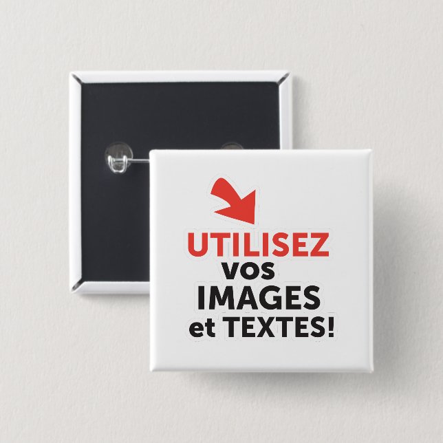 Imprimer vos designs en ligne DIY en Français Button (Vorne & Hinten)