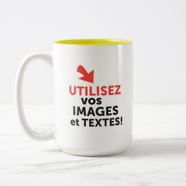 Imprimer vos designs en ligne DIY en Français Zweifarbige Tasse (Links)