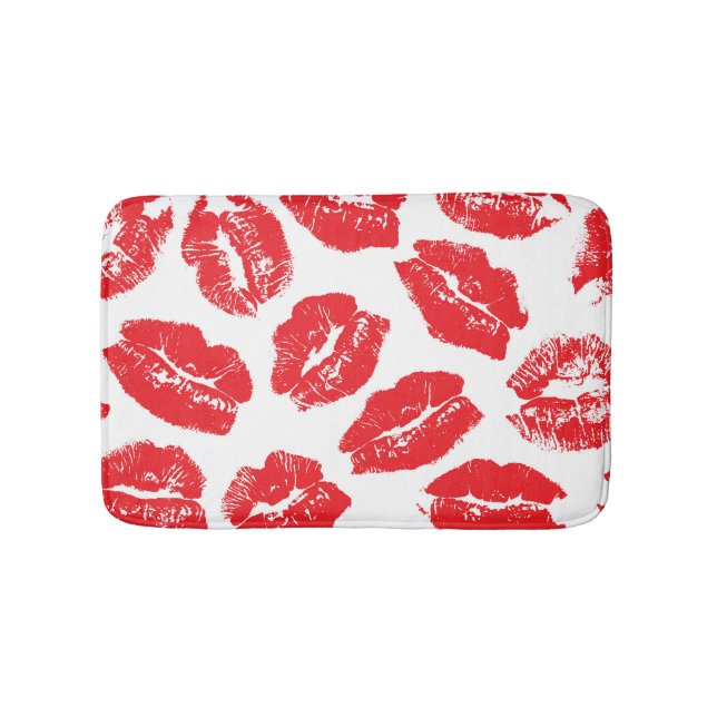 Imprint Kiss Red Lips: Vintag nahtlos Badematte (Vorderseite)