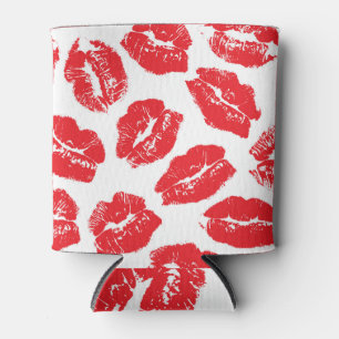 Imprint Kiss Red Lips: Vintag nahtlos Dosenkühler