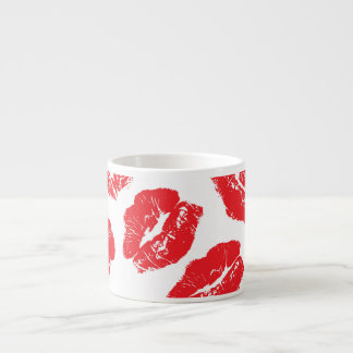 Imprint Kiss Red Lips: Vintag nahtlos Espressotasse