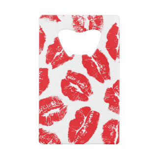 Imprint Kiss Red Lips: Vintag nahtlos Geldbeutel Flaschenöffner