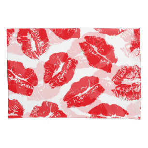 Imprint Kiss Red Lips: Vintag nahtlos Kissenbezug