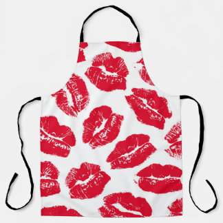 Imprint Kiss Red Lips: Vintag nahtlos Schürze