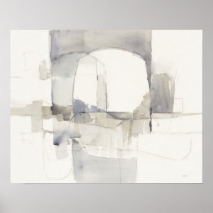 Improvisation I Grau Abstrakt Print Poster