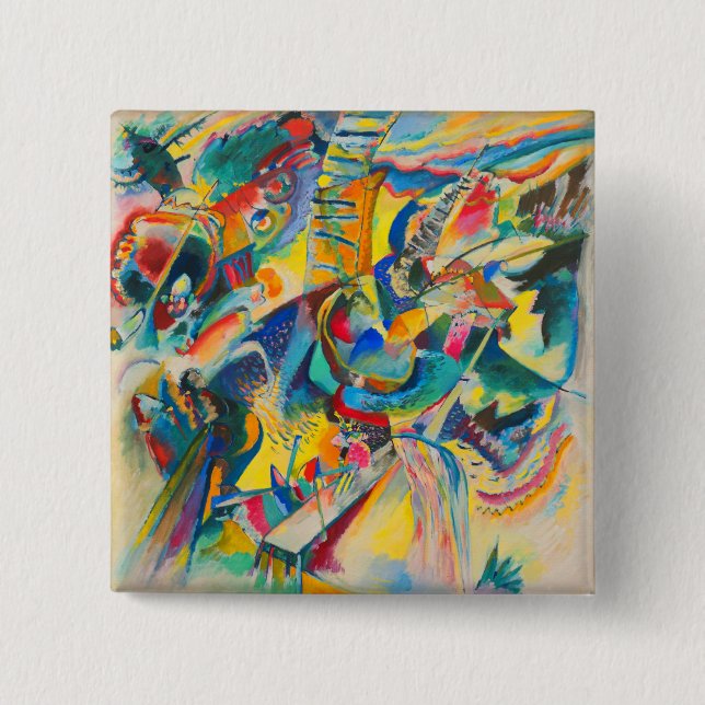 Improvisation Klamm von Wassily Kandinsky Button (Vorderseite)