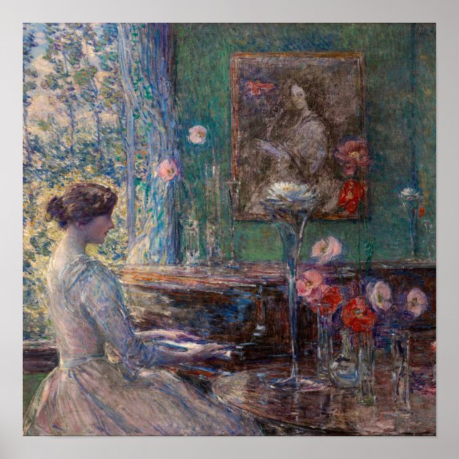 Improvisation von Frederick Childe Hassam Poster (Vorne)