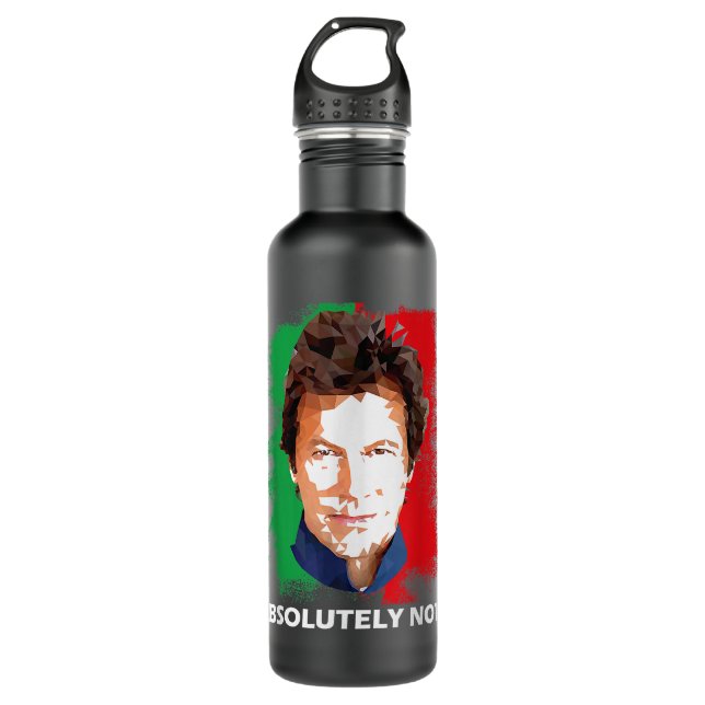 Imran Khan absolut nicht PTI Pakistan Premierminis Edelstahlflasche (Vorderseite)