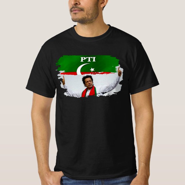 Imran Khan - Pakistan PTI Party Flag T-Shirt (Vorderseite)