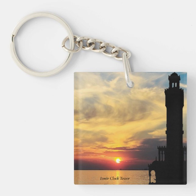 Imzir Clock Tower Sunset, Türkei Schlüsselanhänger (Vorderseite)
