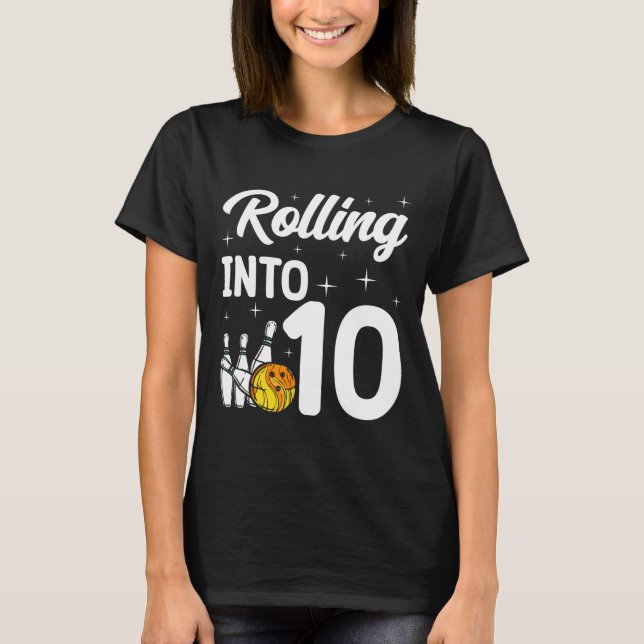 In 10 Bowling 10. Geburtstag T-Shirt (Vorderseite)