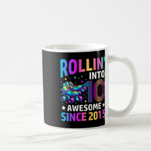 In 10 Jahre alte Rollschuhe rollen 10. Geburtstag Kaffeetasse