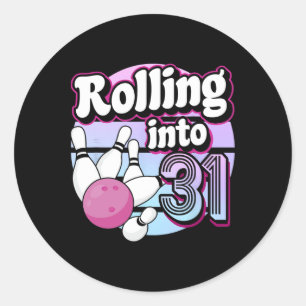 In 31 Bowling 31. Geburtstag Runder Aufkleber