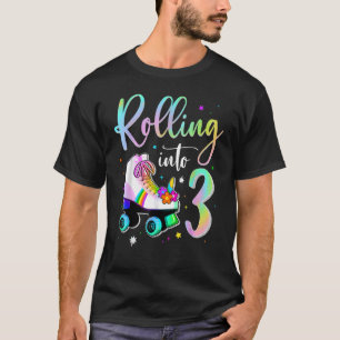 In 3 Jahre alter Geburtstag Niedlicher Skaten Gir T-Shirt