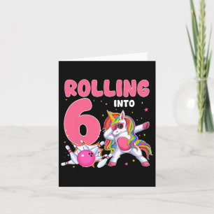 In 6. Geburtstag Einhorn-Bowling 6 Jahre Karte