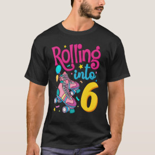 In 6 Jahre alt, 6. Geburtstag, Niedliche Skaten T-Shirt