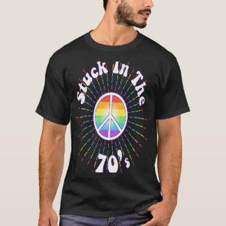 In 70er Retro Peace Seventies Blume Powe stecken T-Shirt