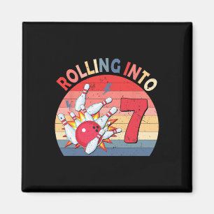 In 7 Bowling zum Geburtstag 7 Jahre alte Kinder Pa Magnet