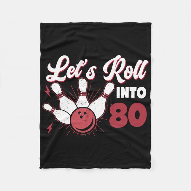In 80 Bowling 80. Geburtstag 1 Fleecedecke (Vorderseite)