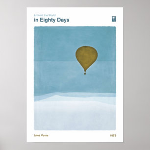 In 80 Tagen um die Welt Jules Verne Liter Poster