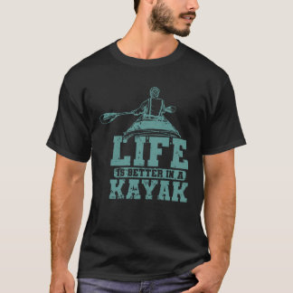 in a Kayak Paddle Boat T-Shirt