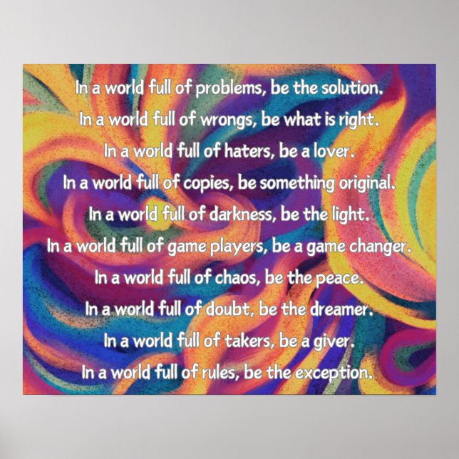 In A Messed Up World Poem Wall Poster (Vorne)