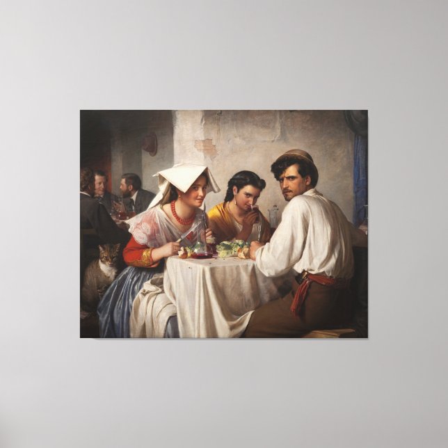 "In a Roman Osteria" - 1886 Carl Heinrich Bloch Leinwanddruck (Vorderseite)