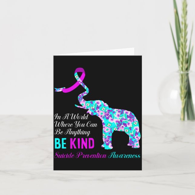 In A World Be Kind Suprt Suicide Prevention Awaren Karte (Vorderseite)