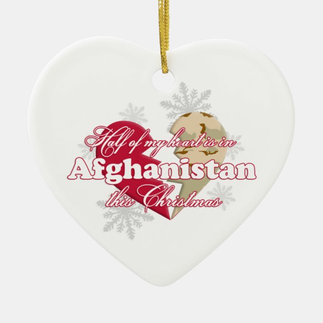 In Afghanistan diese Weihnachtsherz-Verzierung Keramik Ornament (Vorne)