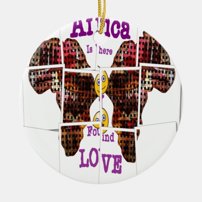 In Afrika habe ich Liebe gefunden Keramik Ornament (Vorne)