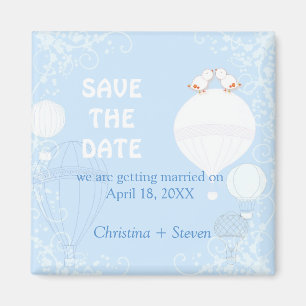 In Air Baby Blue Wedding speichern Sie das Datum Magnet
