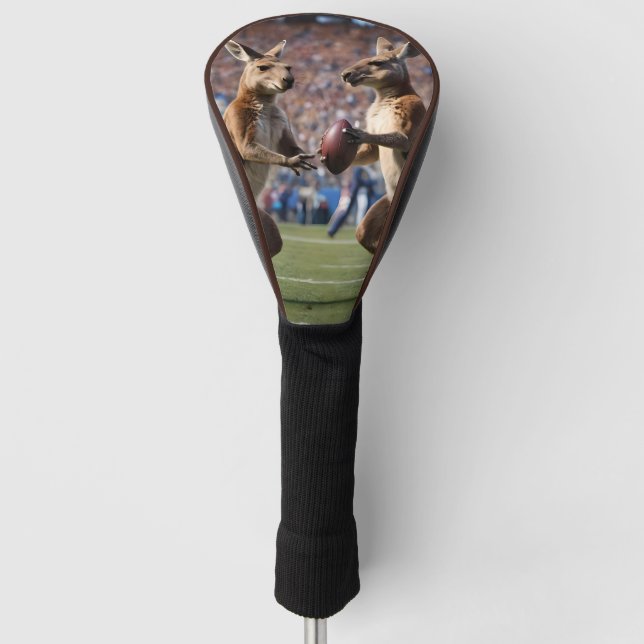 "In Aktion: Kangaroos spielt Aussie-Regeln Golf Headcover (Vorderseite)