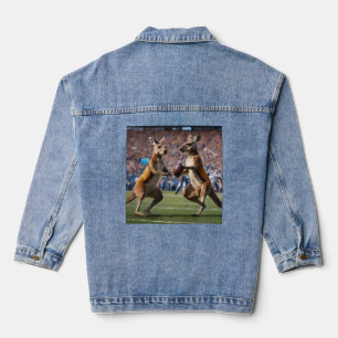 "In Aktion: Kangaroos spielt Aussie-Regeln Jeansjacke